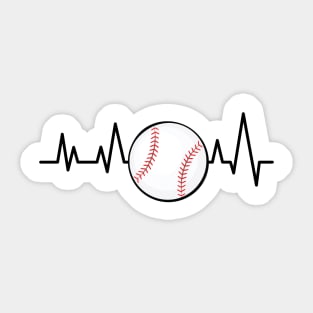 Heartbeat Pulse - Baseball Sticker